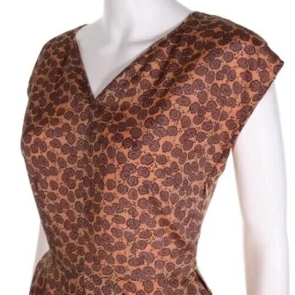 Myrtlewood of California Womens Dress Size XS Coral Lavender Mini Floral Lined - Picture 2 of 10